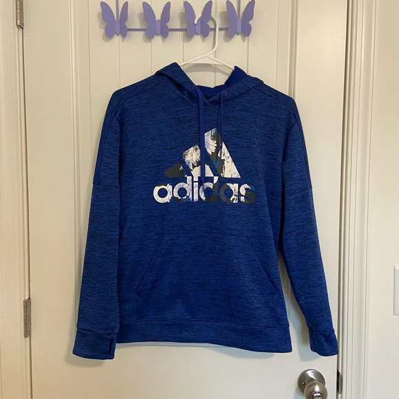 EUC | Adidas women’s dark blue black climawarm‎ logo active hoodie — small - Picture 1 of 7